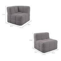 Sofá Guldi Popup com 2 Módulos Centrais e Canto Linho Cinza - 3