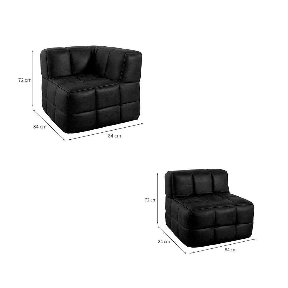 Sofá Guldi Popup com 2 Módulos Centrais e Canto Corino Preto - 3