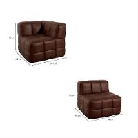 Sofá Guldi Popup com 2 Módulos Centrais e Canto Corino Café - 3