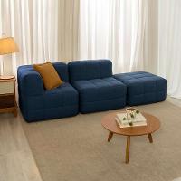 Sofá Guldi Popup com Módulo Canto Central e Puff Linho Azul - 1