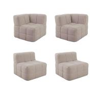 Sofá Guldi Popup com 2 Módulos Canto e 2 Centrais Linho Cru