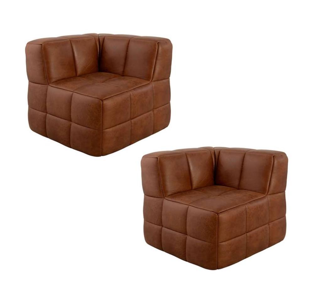 Sofá Guldi Popup com 2 Módulos Canto Corino Caramelo - 4