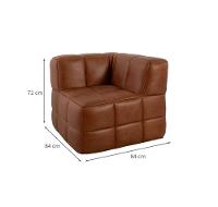 Sofá Guldi Popup com 2 Módulos Canto Corino Caramelo - 3