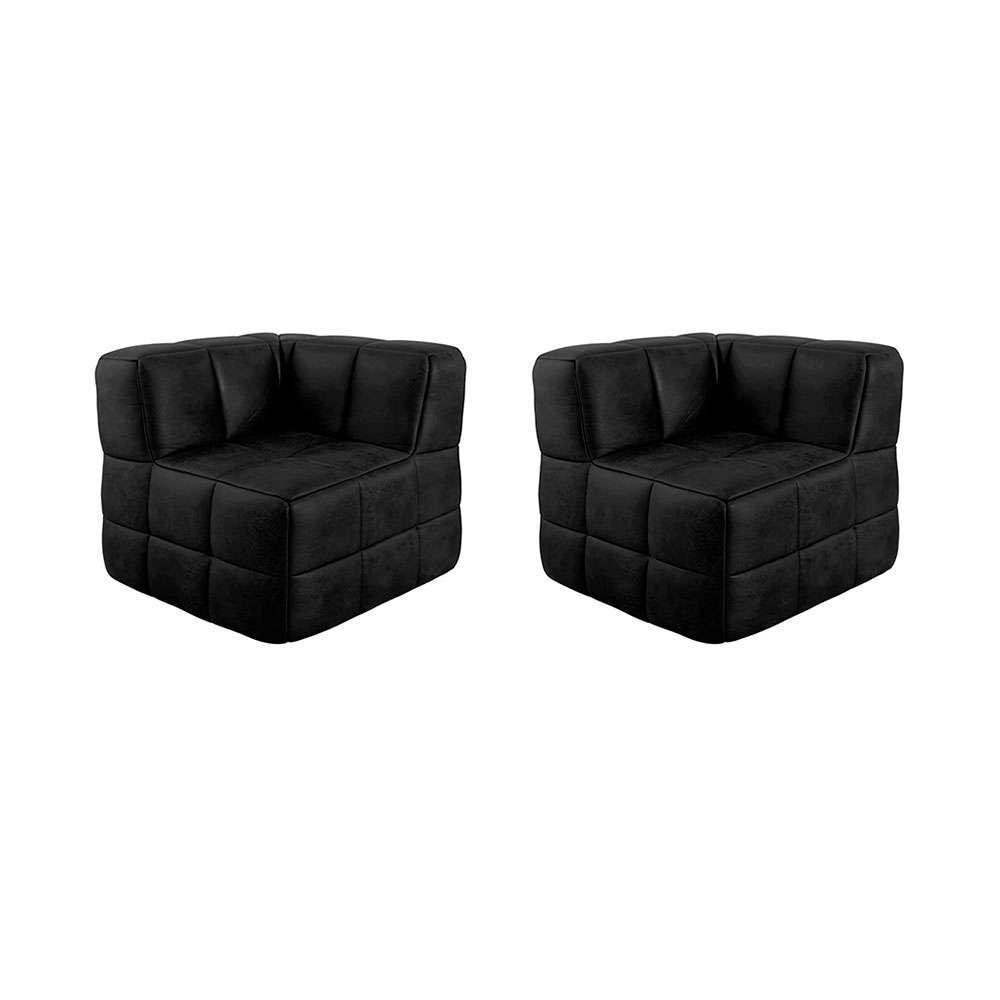 Sofá Guldi Popup com 2 Módulos Canto Corino Preto - 4