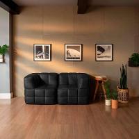 Sofá Guldi Popup com 2 Módulos Canto Corino Preto - 1