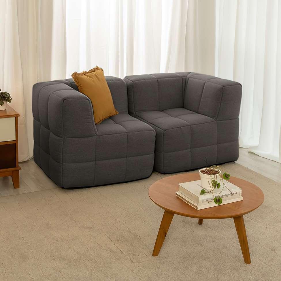 Sofá Guldi Popup com 2 Módulos Canto Linho Grafite - 1