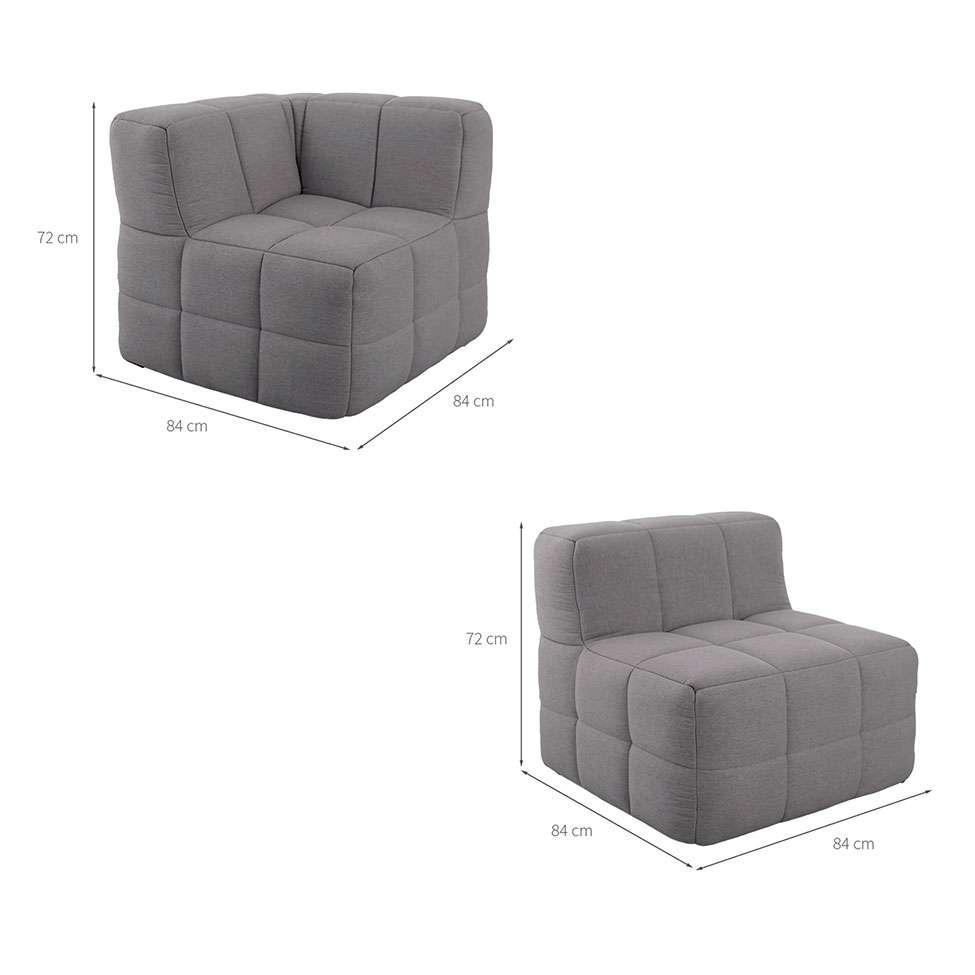 Sofá Guldi Popup com 2 Módulos Canto e Central Linho Cinza - 3