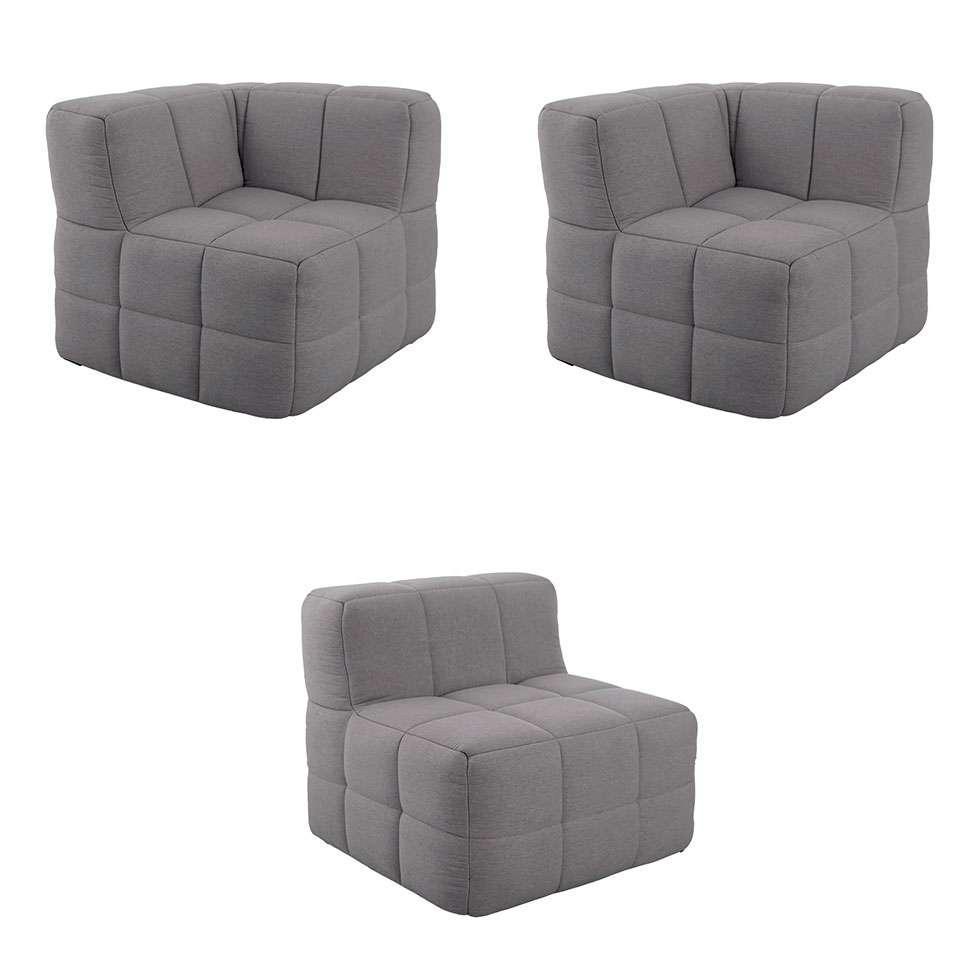 Sofá Guldi Popup com 2 Módulos Canto e Central Linho Cinza - 4