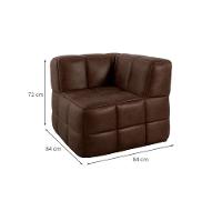 Sofá Guldi Popup com 2 Módulos Canto Corino Café - 3