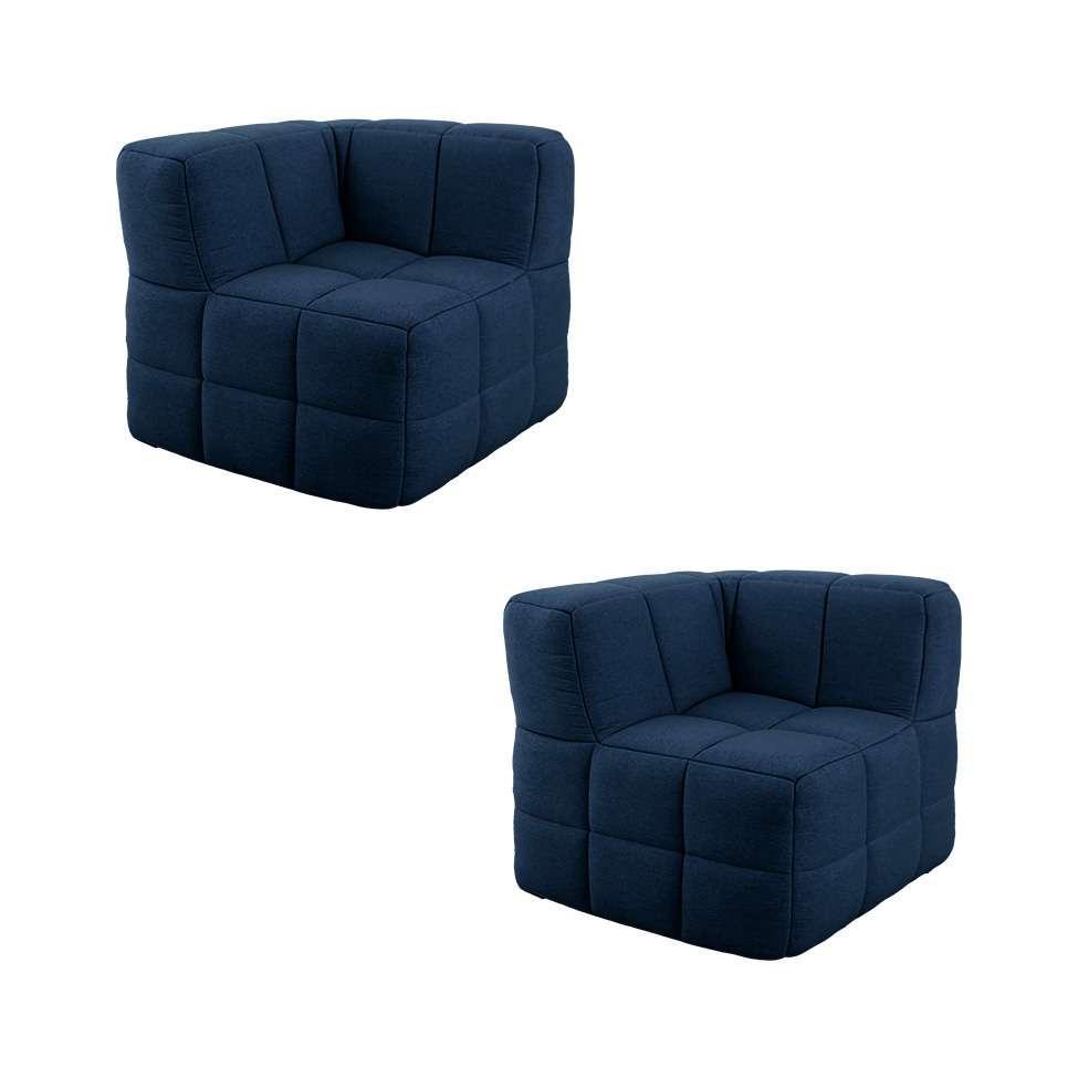 Sofá Guldi Popup com 2 Módulos Canto Linho Azul - 4