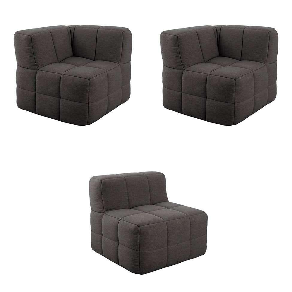 Sofá Guldi Popup com 2 Módulos Canto e Central Linho Grafite - 4