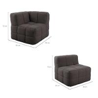 Sofá Guldi Popup com 2 Módulos Canto e Central Linho Grafite - 3