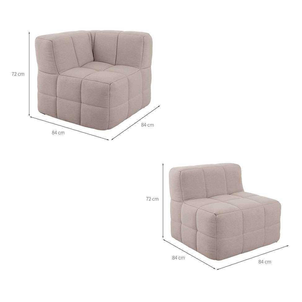 Sofá Guldi Popup com 2 Módulos Canto e Central Linho Cru - 3