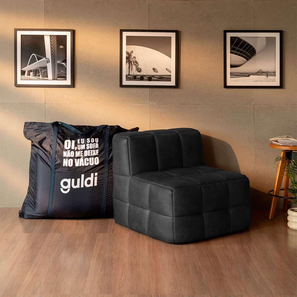 Sofá Guldi Popup com 2 Módulos Canto e Central Corino Preto - 2