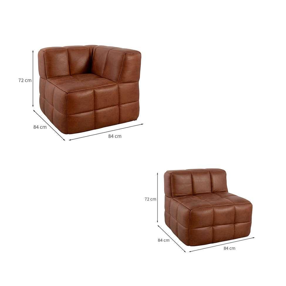 Sofá Guldi Popup com 2 Módulos Canto e Central Corino Caramelo - 3