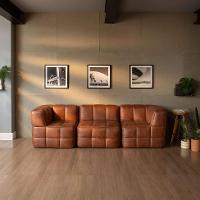 Sofá Guldi Popup com 2 Módulos Canto e Central Corino Caramelo - 1