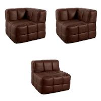 Sofá Guldi Popup com 2 Módulos Canto e Central Corino Café - 2