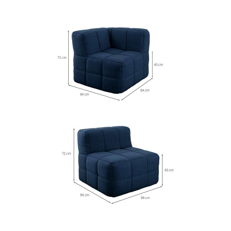 Sofá Guldi Popup com 2 Módulos Canto e Central Linho Azul - 3