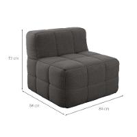 Sofá Guldi Popup com 2 Módulos Centrais Linho Grafite - 3