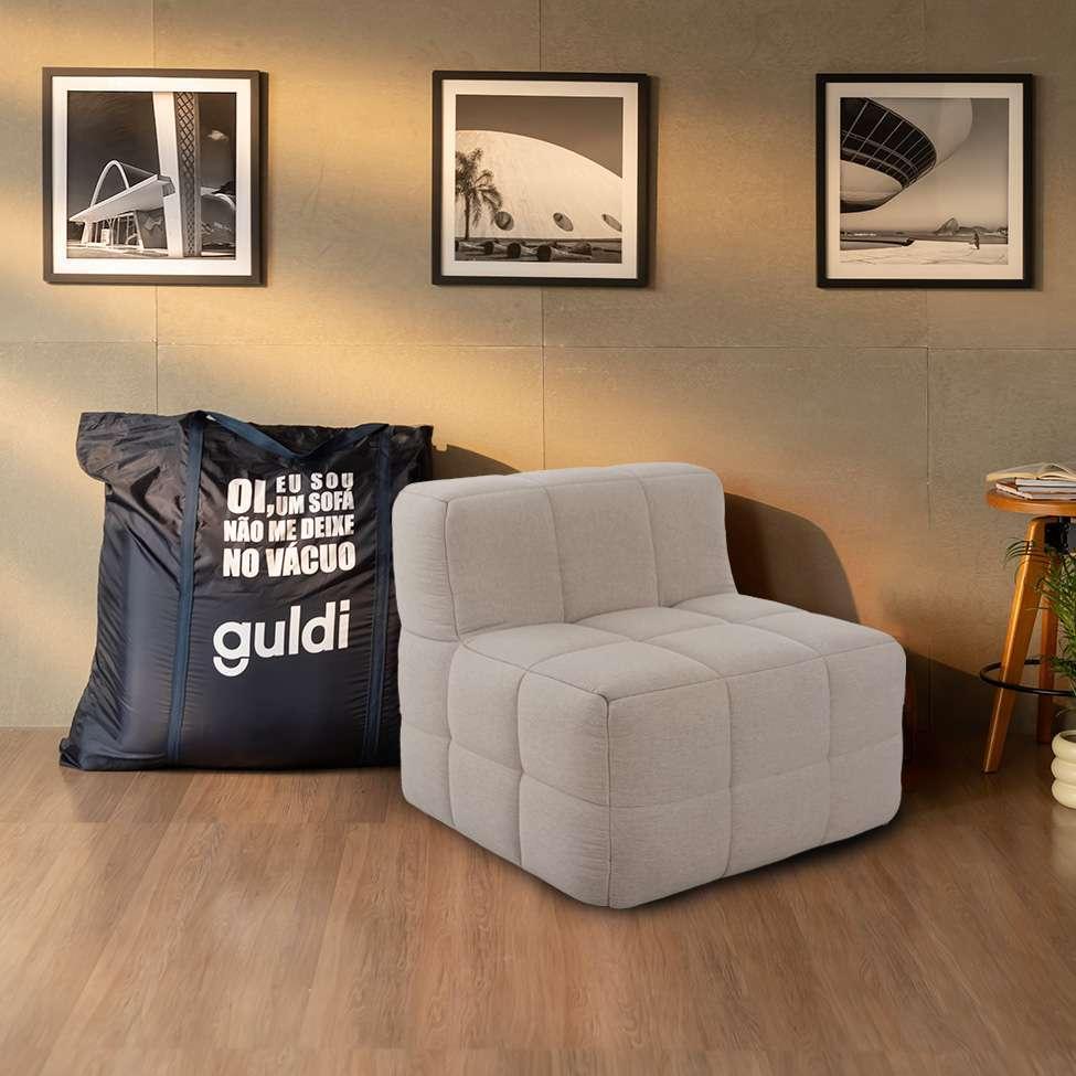 Sofá Guldi Popup com 2 Módulos Centrais Linho Cru - 2