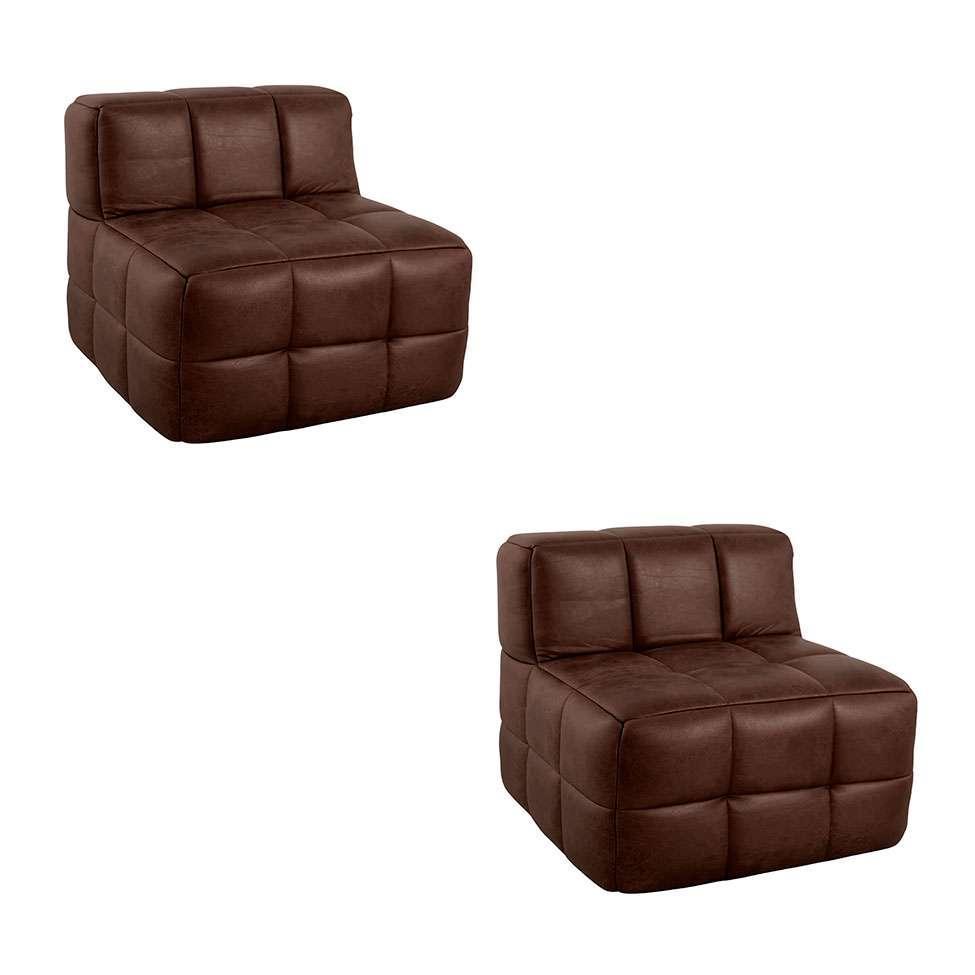 Sofá Guldi Popup com 2 Módulos Centrais Corino Café - 4