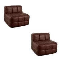 Sofá Guldi Popup com 2 Módulos Centrais Corino Café