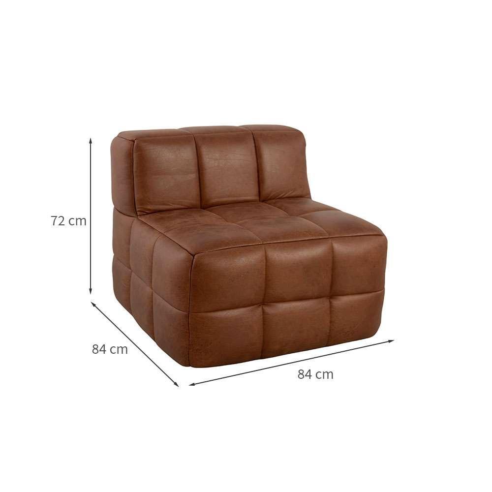 Sofá Guldi Popup com 2 Módulos Centrais Corino Caramelo - 3