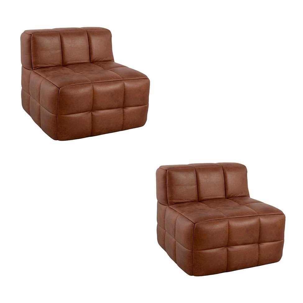 Sofá Guldi Popup com 2 Módulos Centrais Corino Caramelo - 4