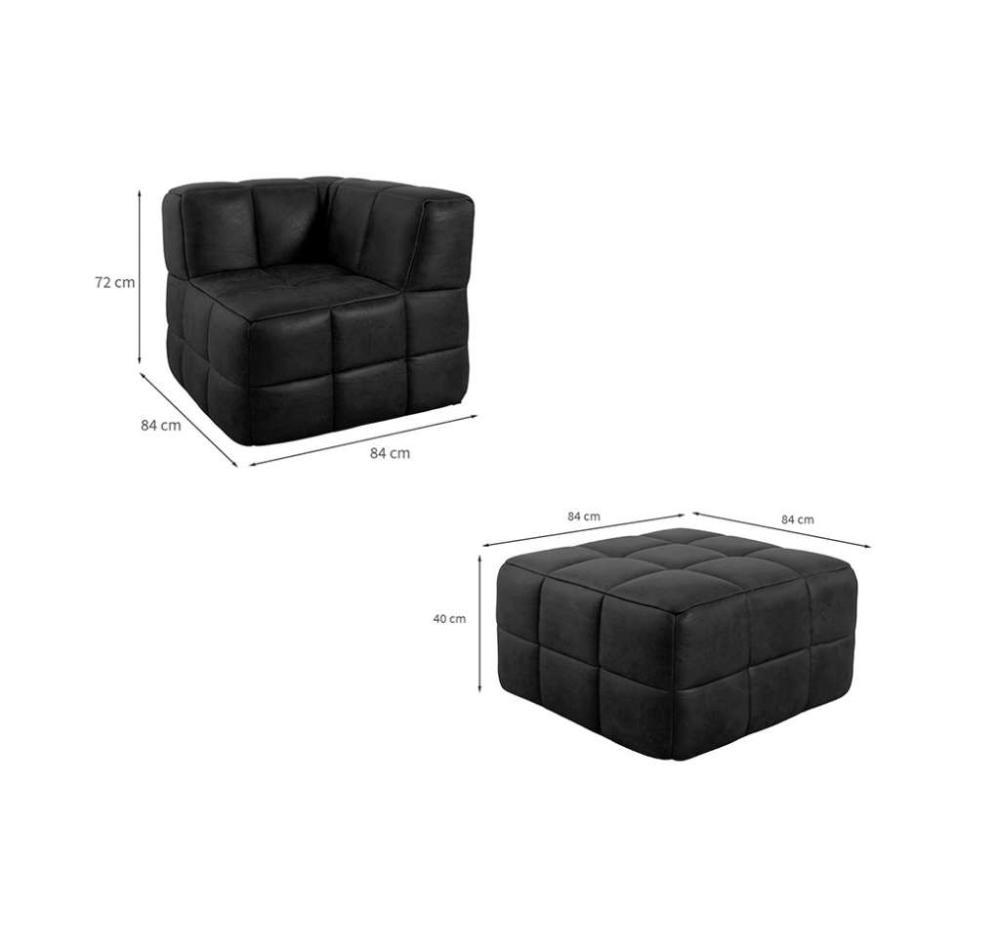 Sofá Guldi Popup com 2 Módulos Canto e Puff Corino Preto - 3