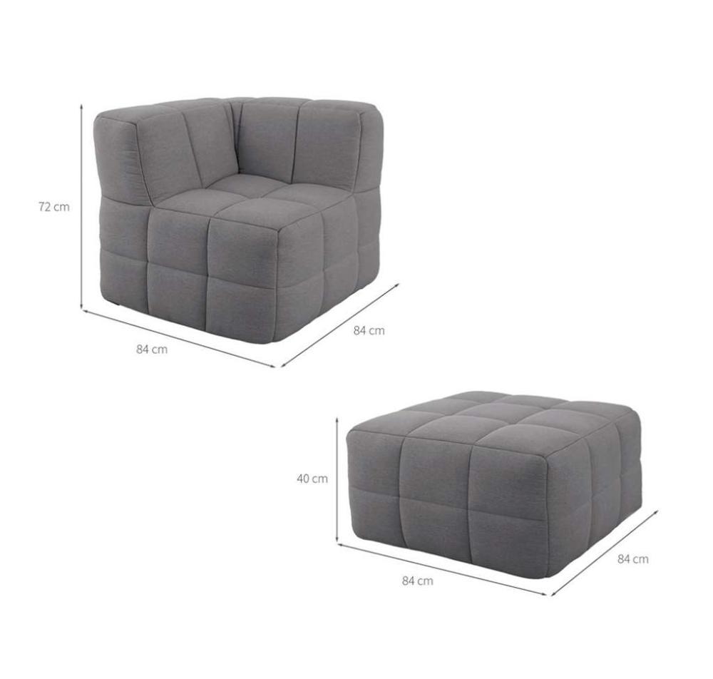 Sofá Guldi Popup com 2 Módulos Canto e Puff Linho Cinza - 3