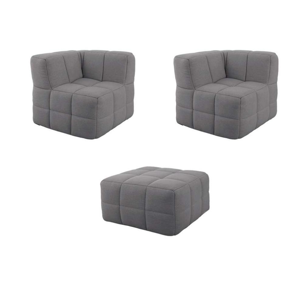 Sofá Guldi Popup com 2 Módulos Canto e Puff Linho Cinza - 4