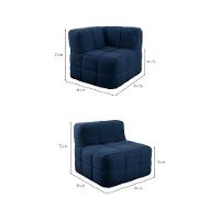 Sofá Guldi Popup com 2 Módulos Canto e 2 Centrais Linho Azul - 3