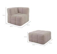 Sofá Guldi Popup com 2 Módulos Canto e Puff Linho Cru - 3