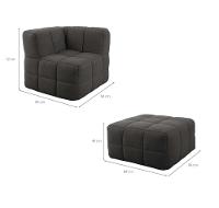 Sofá Guldi Popup com 2 Módulos Canto e Puff Linho Grafite - 3