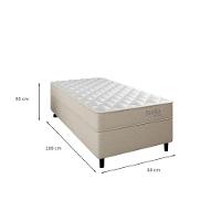 Cama Box com Colchão Solteiro Stella Molas Ensacadas (60x88x188) Bege - 3