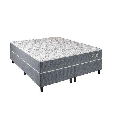 Cama Box com Colchão Queen Celine Molas Ensacadas (62x158x198) Cinza
