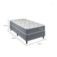 Cama Box com Colchão Solteiro Celine Molas Ensacadas (62x88x188) Cinza - 3