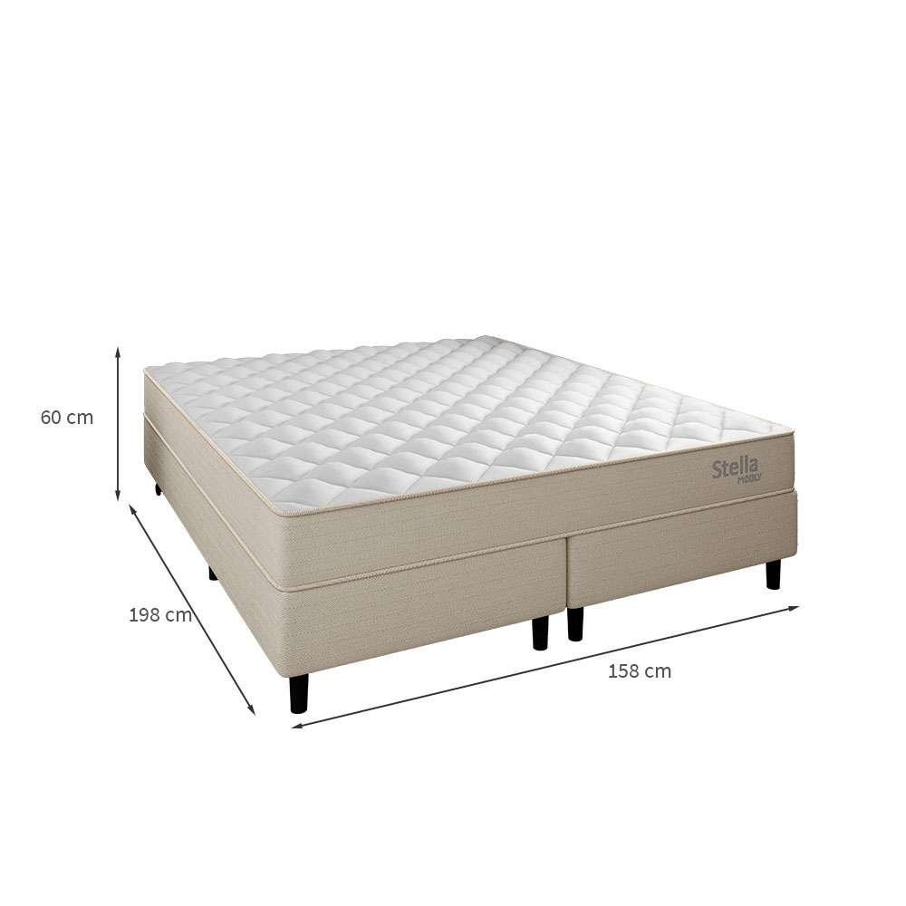Cama Box com Colchão Queen Stella Molas Ensacadas (60x158x198) Bege - 2