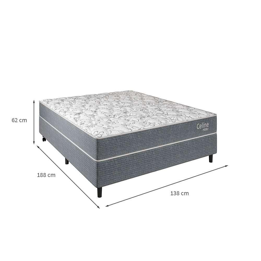 Cama Box com Colchão Casal Celine Molas Ensacadas (62x138x188) Cinza - 3