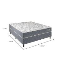 Cama Box com Colchão Casal Celine Molas Ensacadas (62x138x188) Cinza - 3
