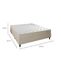 Cama Box com Colchão Casal Stella Molas Ensacadas (60x138x188) Bege - 3