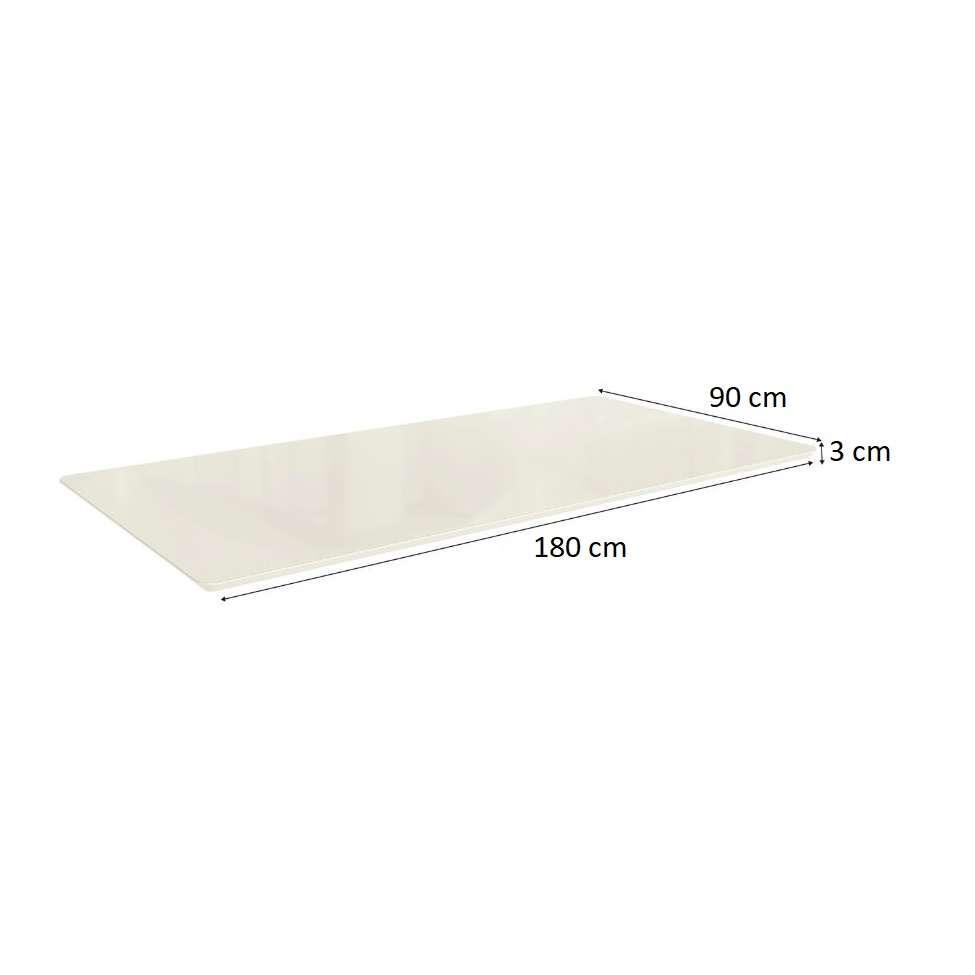 Tampo Retangular para Mesa de Jantar com Vidro Petúnia Off White 180 cm - 3