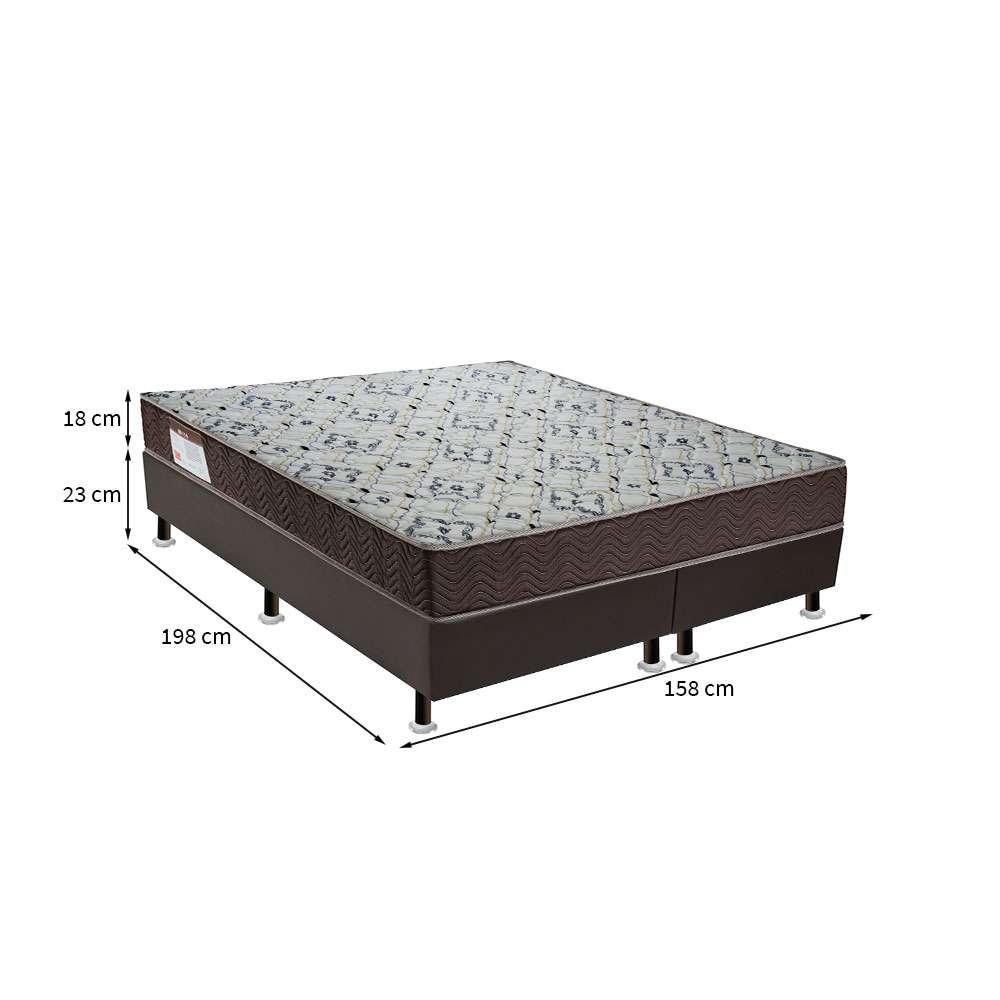 Cama Box Cori I com Colchão Queen Espuma D45 Iso (18x158x198) Marrom - 3