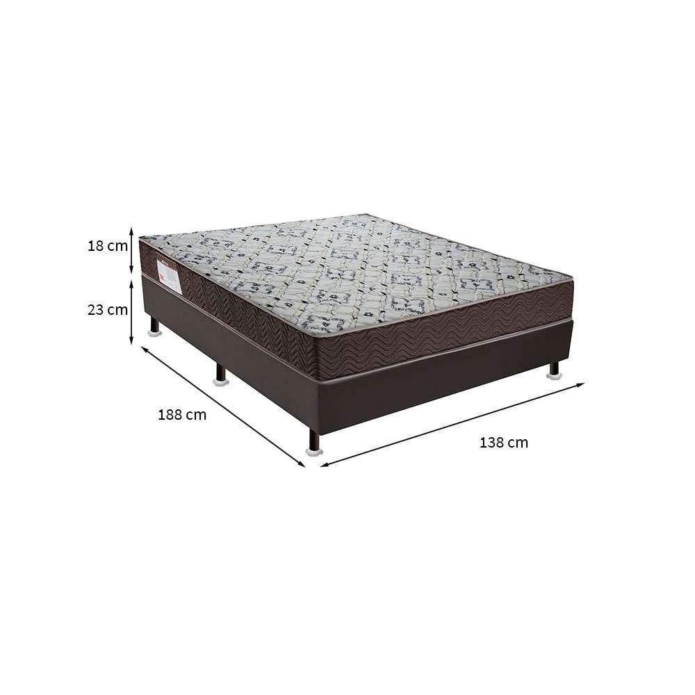 Cama Box Cori II com Colchão Casal Espuma D45 Iso (18x128x188) Marrom - 3