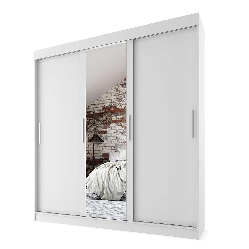 Guarda-Roupa Casal com Espelho Paris 3 PT 2 GV Branco - 2