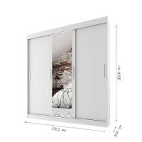 Guarda-Roupa Casal com Espelho Paris 3 PT 2 GV Branco - 3