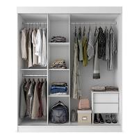 Guarda-Roupa Casal com Espelho Paris 3 PT 2 GV Branco