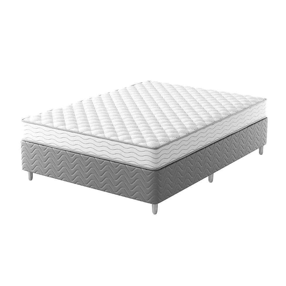 Cama Box com Colchão Viúva Howie Espuma D45 (17x128x188) Branco e Cinza - 1