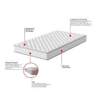 Cama Box com Colchão Viúva Howie Espuma D45 (17x128x188) Branco e Cinza
