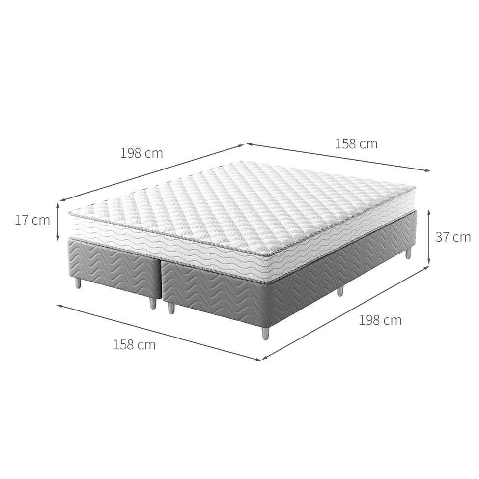 Cama Box com Colchão Queen Howie Espuma D45 (17x158x198) Branco e Cinza - 3